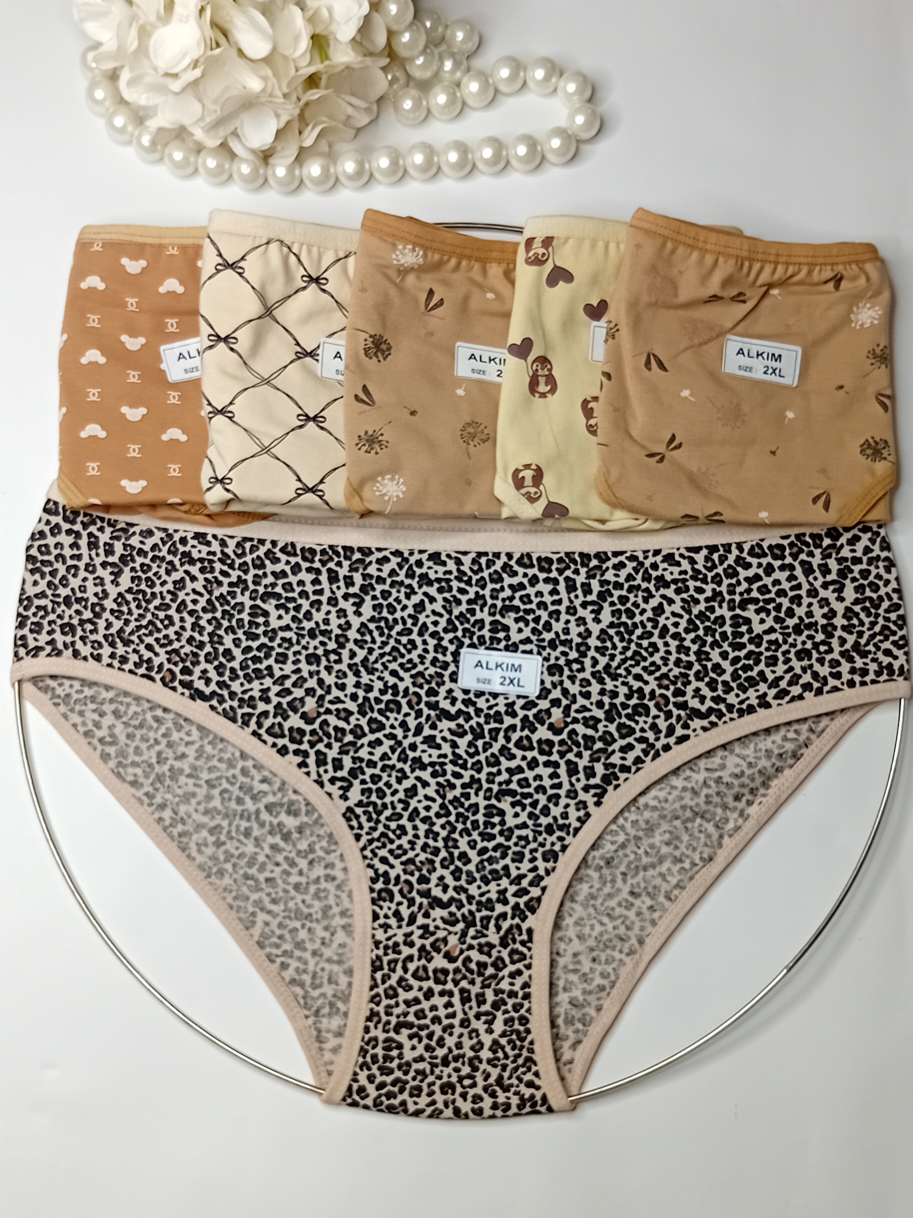 شورت نخ پنبه فانتزی طرح دار سایز 2XL
